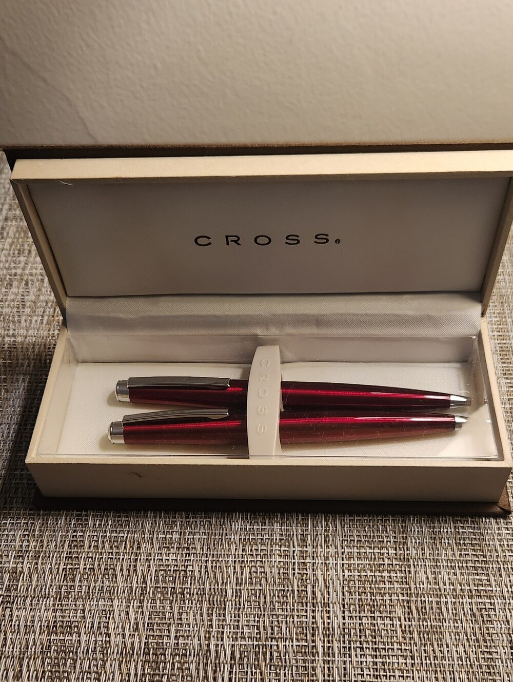 Cross Red Metallic Pen and Pencil Set